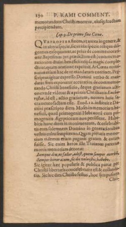 Cap. 9. De primo fine Coenae.