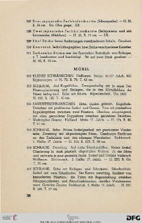 XII. Möbel (Nr. 512-586)