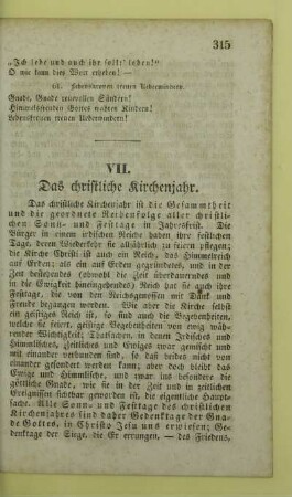 VII. Das christliche Kirchenjahr