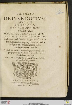 Axiomata De Ivre Dotivm
