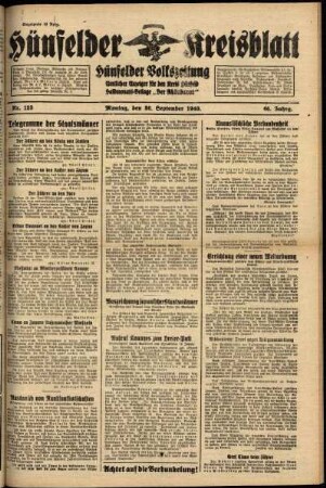 Ausgabe vom Montag, den 30. September 1940.