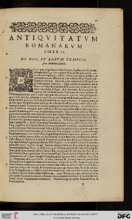 Liber II: De diis, et eorum templis sive aedibus sacris