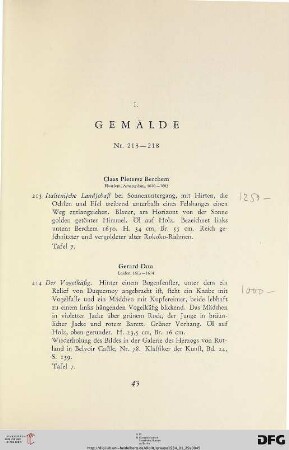 I. Gemälde (Nr. 213-218)