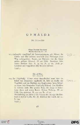I. Gemälde (Nr. 213-218)