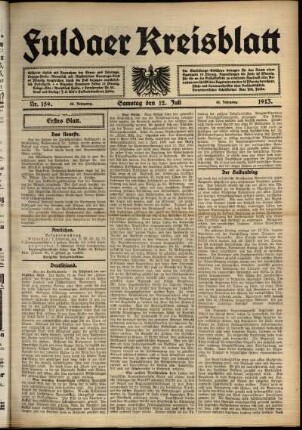 Ausgabe vom Samstag, den 12. Juli 1913.