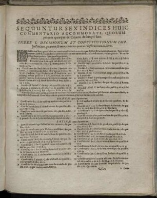Sequuntur Sex Indices