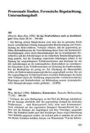 201-246, Prozessuale Studien. Forensische Begutachtung. Untersuchungshaft