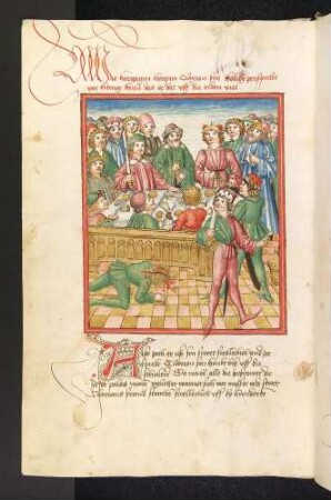Der Hoftag König Karls von Frankreich: Herzog Herpin von Bourges neben der Leiche des von ihm ermordeten, verleumderischen Clarion von Anderlaub