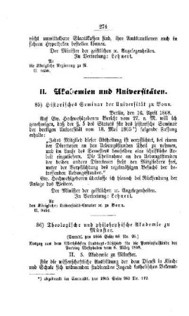 Theologische und philologische Akademie zu Münster : [II. Akademien und Universitäten]