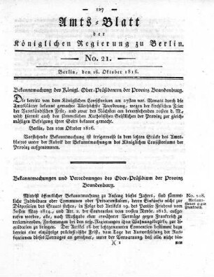No 21, 16. Oktober 1816