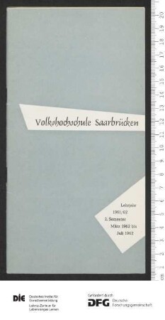 Programm 2. Semester 1961/1962