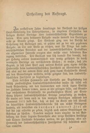 Ertheilung des Auftrags