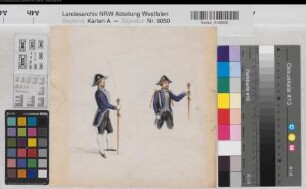 Uniformen 1.H. 19.Jh. 23 x 24 Aquarell Landsberg-Velen Nr. 705a