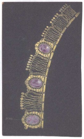 Entwurf Kette : Breitgliedrige, symmetrische Kette mit breiten Gliedern; handschrifltiche Anmerkung