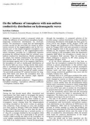 On the influence of ionospheres with non-uniform conductivity distribution on hydromagnetic waves