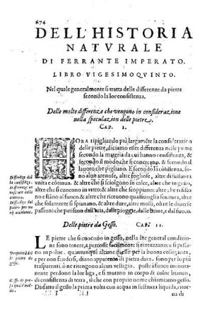Libro Vigesimoquinto. Nel quale generalmente si tratta delle differenze de pietre secondo la lor consistenza