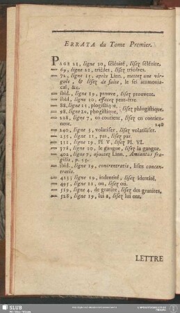 Errata Du Tome Premier