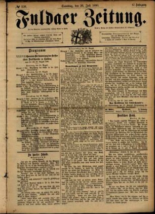 Ausgabe vom Samstag, den 26. Juli 1890.