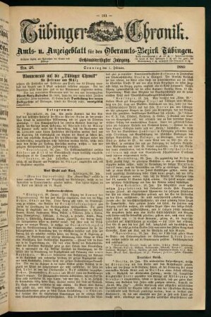 1. Februar (Nro. 26) - 6. Februar (Nro. 30)