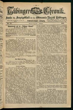 1. Februar (Nro. 26) - 6. Februar (Nro. 30)