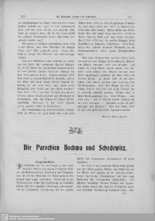 Die Parochien Bockwa und Schedewitz