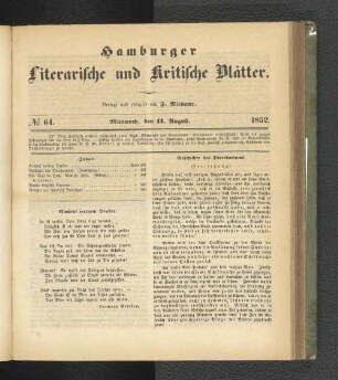 No. 64. 11. August 1852