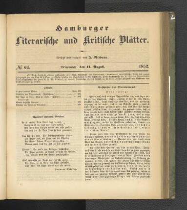 No. 64. 11. August 1852