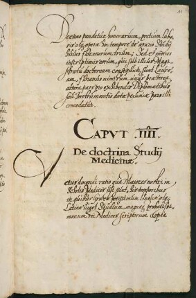 IV. De doctrina Studii Medicinae.