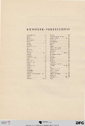 Künstler-Verzeichnis