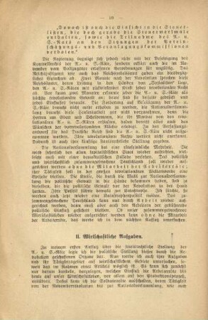 II. Wirtschaftliche Aufgaben