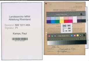 Entnazifizierung Paul Kamps , geb. 24.07.1893 ()