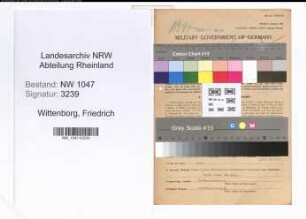 Entnazifizierung Friedrich Wittenborg , geb. 29.03.1888 (Beamter)