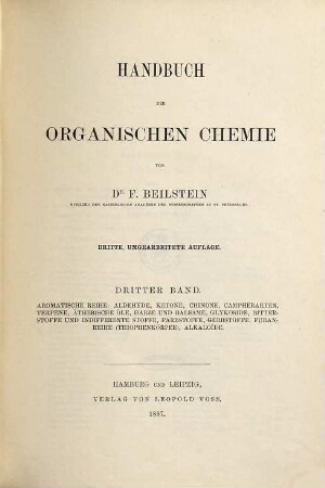 Handbuch der organischen Chemie, 3. Aromatische Reihe