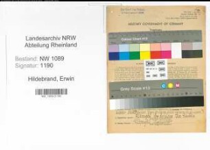 Entnazifizierung Erwin Hildebrand , geb. 21.04.1920 ()