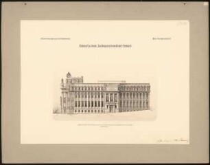 Landesgewerbemuseum, Stuttgart: Ansicht von der Schlossstraße 1:200