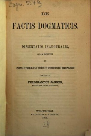 De factis dogmaticis
