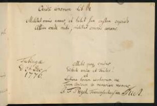 "Militat omnis amans, et habet sua castra cupido / Attice crede mihi, militat omnis amans." Tübingen 1776.Pregel.Frankfurt.