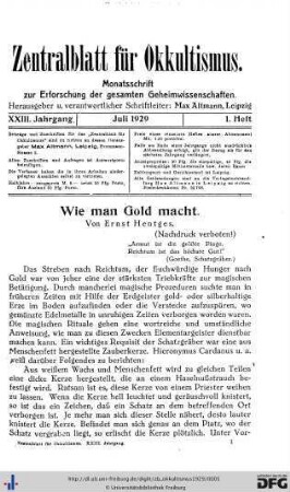 1. Heft (Jul. 1929)