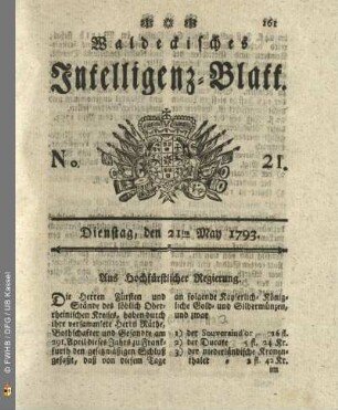 No. 21. Dienstag, den 21ten May 1793