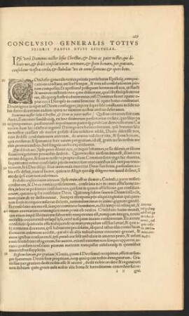 Conclusio Generalis Totius Prioris Partis Huius Epistolae.