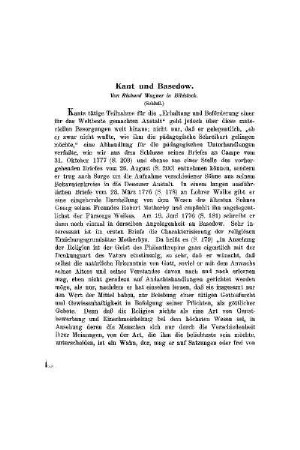 Kant und Basedow : (Schluß)