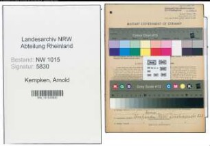 Entnazifizierung Arnold Kempken , geb. 08.10.1899 (Kaufmann)