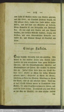 Einige Fabeln