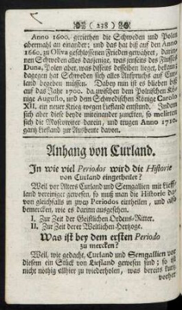 Anhang von Curland.