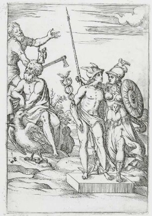 Hephaistos, Jupiter, Hermes und Minerva, Seite 459