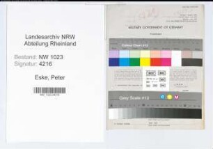 Entnazifizierung Peter Eske , geb. 05.07.1897 (Abteilungsleiter)