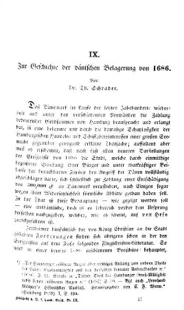 Zur Geschichte der dänischen Belagerung von 1686.