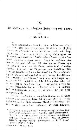 Zur Geschichte der dänischen Belagerung von 1686.