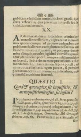 Quaestio I. Quid & quotuplex sit inquisitio, & an inquisitionis usus, sit iustus?