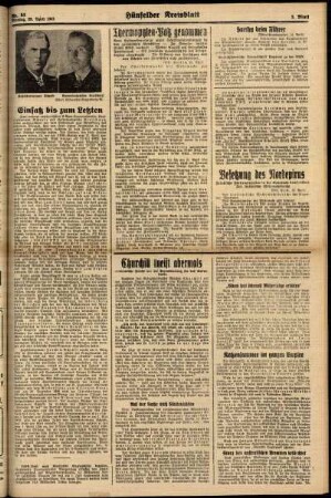 Zweite Ausgabe vom Montag, den 28. April 1941.